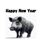 十二支全部 あけおめ 年賀状 3Dアート（個別スタンプ：39）