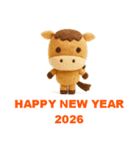 うま年用羊毛フェルトぬいぐるみ風スタンプ（個別スタンプ：10）