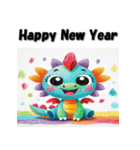 十二支全部 あけおめ 年賀状 お絵描き（個別スタンプ：16）