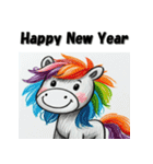 十二支全部 あけおめ 年賀状 お絵描き（個別スタンプ：22）