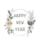 冬のお花と ＊ 新年のごあいさつ（個別スタンプ：4）