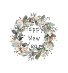 冬のお花と ＊ 新年のごあいさつ（個別スタンプ：7）