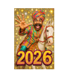 面白いインド人のあけおめスタンプ2026（個別スタンプ：9）