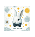 十二支全部 あけおめ 年賀状 絵画1（個別スタンプ：13）