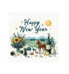 十二支全部 あけおめ 年賀状 絵画1（個別スタンプ：23）