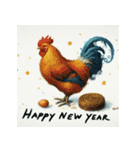 十二支全部 あけおめ 年賀状 絵画1（個別スタンプ：34）