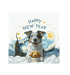 十二支全部 あけおめ 年賀状 絵画1（個別スタンプ：35）