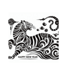 十二支全部 あけおめ 年賀状 絵画4（個別スタンプ：7）