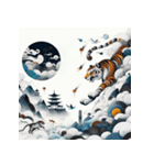 十二支全部 あけおめ 年賀状 絵画4（個別スタンプ：13）