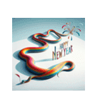 十二支全部 あけおめ 年賀状 絵画4（個別スタンプ：17）