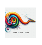 十二支全部 あけおめ 年賀状 絵画4（個別スタンプ：19）