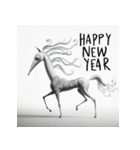 十二支全部 あけおめ 年賀状 絵画4（個別スタンプ：20）