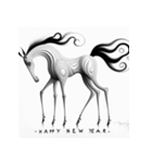 十二支全部 あけおめ 年賀状 絵画4（個別スタンプ：22）