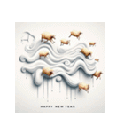 十二支全部 あけおめ 年賀状 絵画4（個別スタンプ：23）