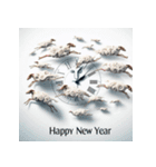 十二支全部 あけおめ 年賀状 絵画4（個別スタンプ：24）