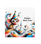 十二支全部 あけおめ 年賀状 絵画4（個別スタンプ：28）