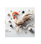 十二支全部 あけおめ 年賀状 絵画4（個別スタンプ：32）