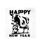 十二支全部 あけおめ 年賀状 絵画5（個別スタンプ：4）