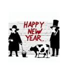 十二支全部 あけおめ 年賀状 絵画5（個別スタンプ：5）