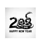 十二支全部 あけおめ 年賀状 絵画5（個別スタンプ：17）