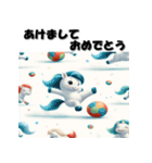 十二支全部 あけおめ 年賀状 サッカー（個別スタンプ：22）