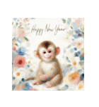 十二支全部 あけおめ 年賀状 絵画3（個別スタンプ：28）