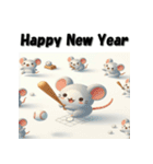 十二支全部 あけおめ 年賀状 野球（個別スタンプ：2）