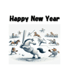 十二支全部 あけおめ 年賀状 野球（個別スタンプ：23）