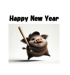 十二支全部 あけおめ 年賀状 野球（個別スタンプ：39）