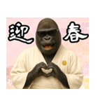 グラサンゴリラのあけおめスタンプ（個別スタンプ：9）