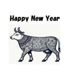 十二支全部 あけおめ 年賀状 エジプト（個別スタンプ：4）