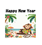 十二支全部 あけおめ 年賀状 ハワイ（個別スタンプ：29）