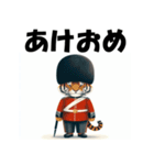 十二支全部 あけおめ 年賀状 イギリス（個別スタンプ：10）