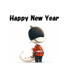 十二支全部 あけおめ 年賀状 イギリス（個別スタンプ：15）