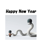 十二支全部 あけおめ 年賀状 イギリス（個別スタンプ：18）