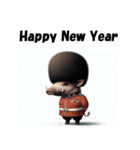 十二支全部 あけおめ 年賀状 イギリス（個別スタンプ：38）