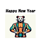 十二支全部 あけおめ 年賀状 プロレスラー（個別スタンプ：1）