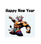 十二支全部 あけおめ 年賀状 プロレスラー（個別スタンプ：3）