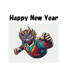 十二支全部 あけおめ 年賀状 プロレスラー（個別スタンプ：14）