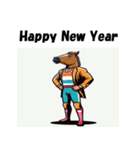 十二支全部 あけおめ 年賀状 プロレスラー（個別スタンプ：21）