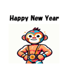 十二支全部 あけおめ 年賀状 プロレスラー（個別スタンプ：28）
