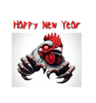 十二支全部 あけおめ 年賀状 ホラー（個別スタンプ：34）