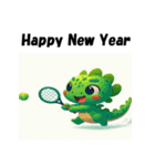 十二支全部 あけおめ 年賀状 テニス（個別スタンプ：13）