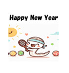 十二支全部 あけおめ 年賀状 テニス（個別スタンプ：17）