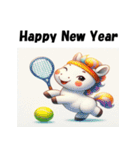 十二支全部 あけおめ 年賀状 テニス（個別スタンプ：20）