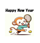 十二支全部 あけおめ 年賀状 テニス（個別スタンプ：27）