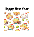 十二支全部 あけおめ 年賀状 テニス（個別スタンプ：31）