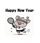 十二支全部 あけおめ 年賀状 テニス（個別スタンプ：38）