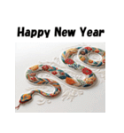 十二支全部 あけおめ 年賀状 刺繍（個別スタンプ：18）