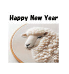 十二支全部 あけおめ 年賀状 刺繍（個別スタンプ：25）